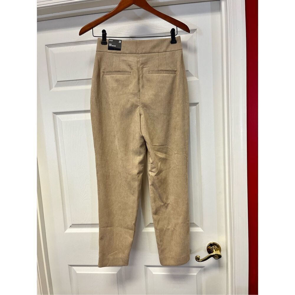 Express Stylist Tan Ankle Super High Rise Corduroy Trousers Pants sz 2R NWT - Picture 4 of 8